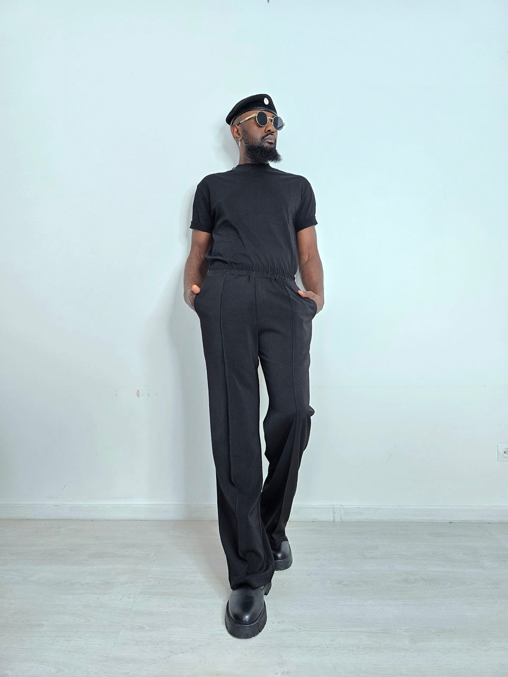 Pantalon Confort Oversize Noir – Taille Élastiquée – vue 4 – S.Keïdgi