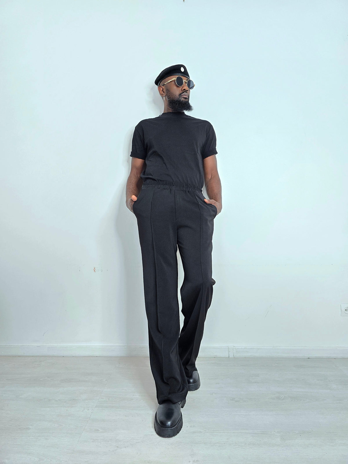 Pantalon Confort Oversize Noir – Taille Élastiquée – vue 4 – S.Keïdgi