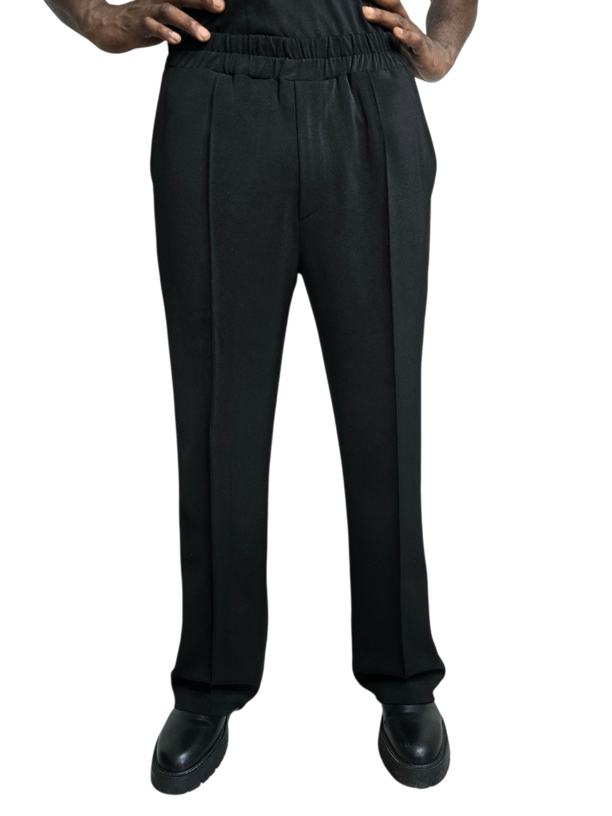 Pantalon Confort Oversize Noir – Taille Élastiquée – vue 2 – S.Keïdgi