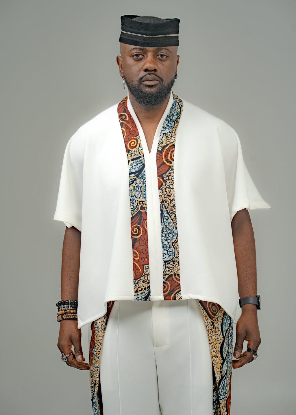 Cape Homme NZAÉ – Crêpe Blanc & Wax – vue 3 – S.Keïdgi