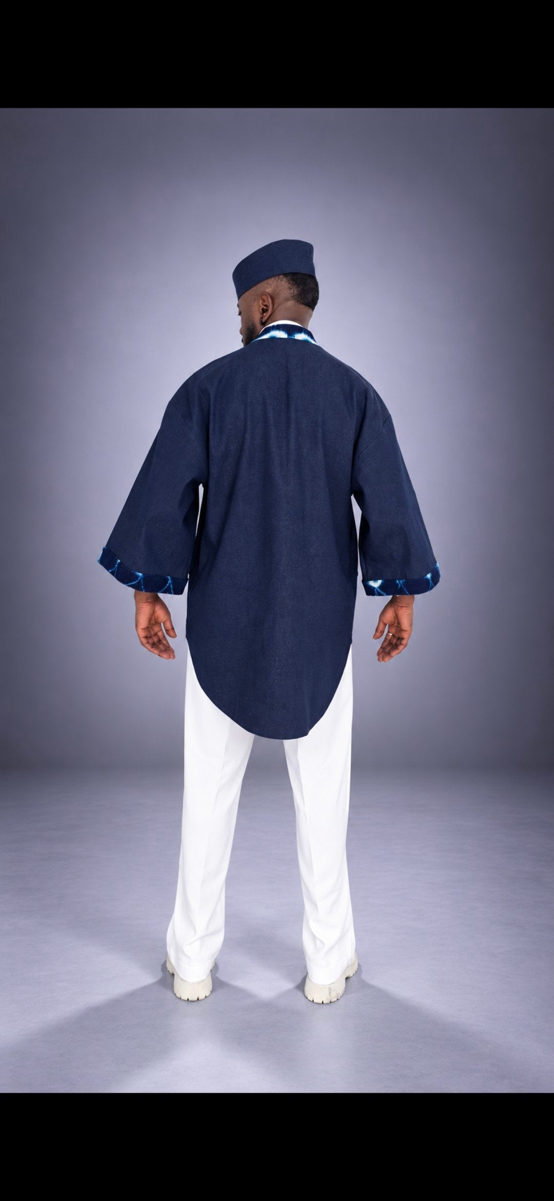 Kimono Oversize BULU – Jean Brut & Bogolan Mali – vue 3 – S.Keïdgi