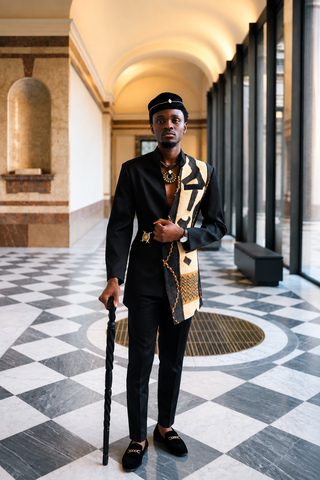 Canne Bois Noir du Kongo Nkosi – Pièce de Collection – vue 3 – S.Keïdgi