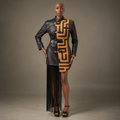 Veste-robe LOBIKO simili-cuir et raphia – S.Keïdgi