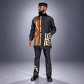 Veste en jean BOKONZI denim noir et raphia Kuba – S.Keïdgi