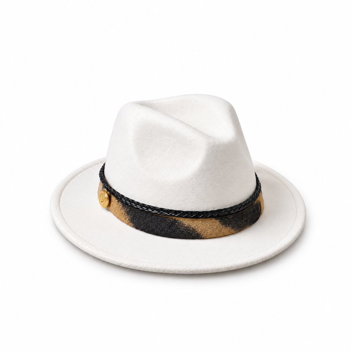 Chapeau fedora Elingui blanc ivoire ceinture raphia – S.Keïdgi