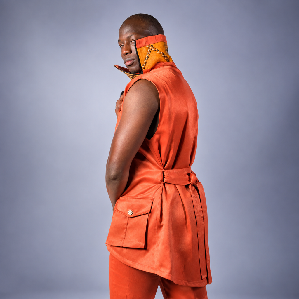 Veste Sans Manches LILALA Raphia Kuba du Congo – vue 2 – S.Keïdgi