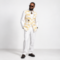 Veste MOKONZI en kente blanc et or – S.Keïdgi