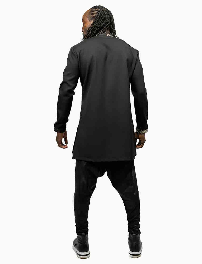 Chemise Asymétrique Brocart – Style Africain – vue 3 – S.Keïdgi