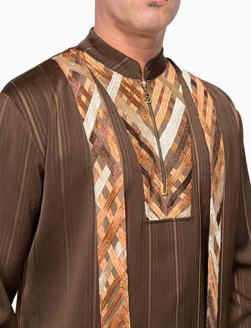 Costume African Brown – Veste-Gilet & Pantalon – vue 3 – S.Keïdgi