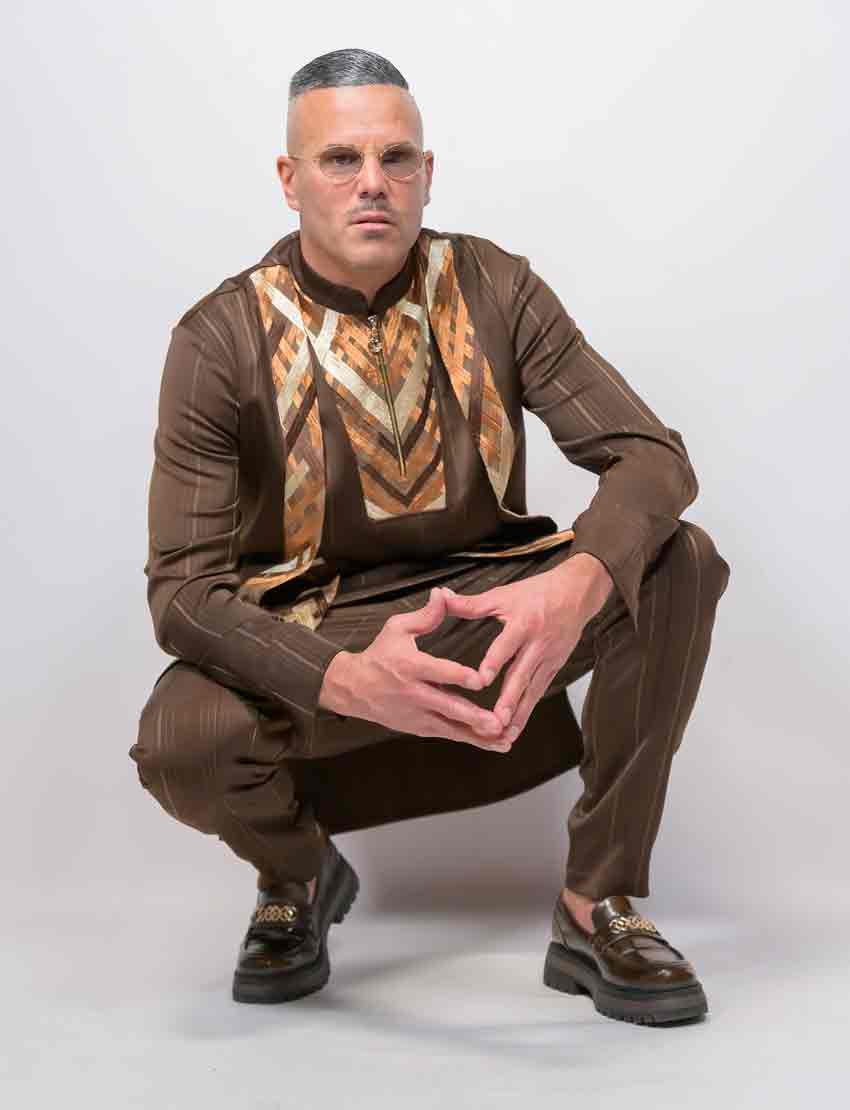 Costume African Brown – Veste-Gilet & Pantalon – vue 6 – S.Keïdgi