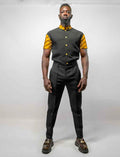 Chemise classique noir et wax – S.Keïdgi
