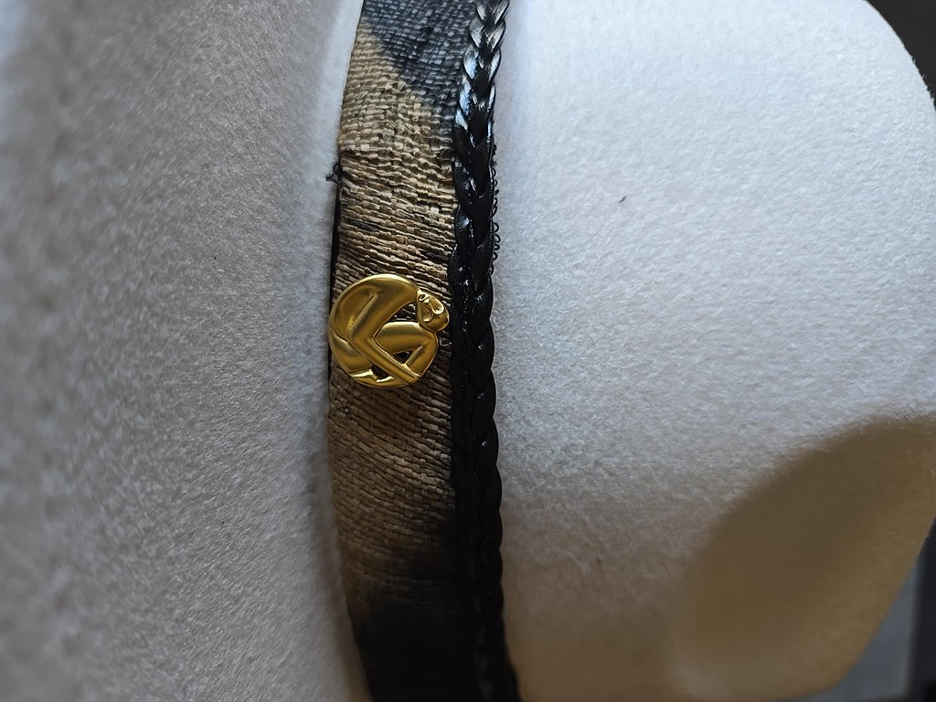 Chapeau Elingui Blanc Ivoire Raphia & Bouton Doré – vue 3 – S.Keïdgi